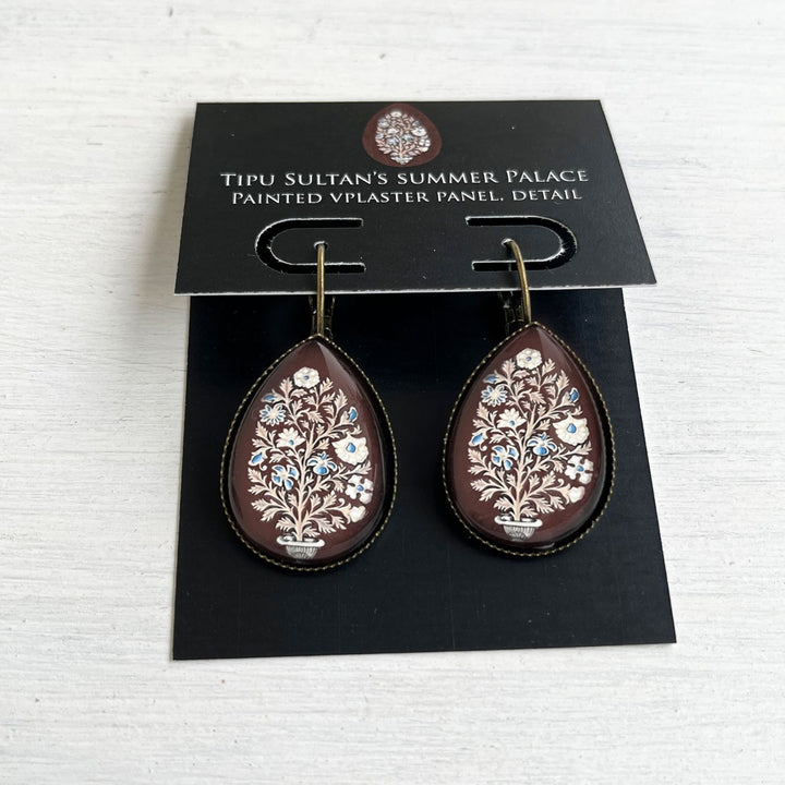 Tipu Sultan’s Palace Plasterwork Painting Design Metal Earrings