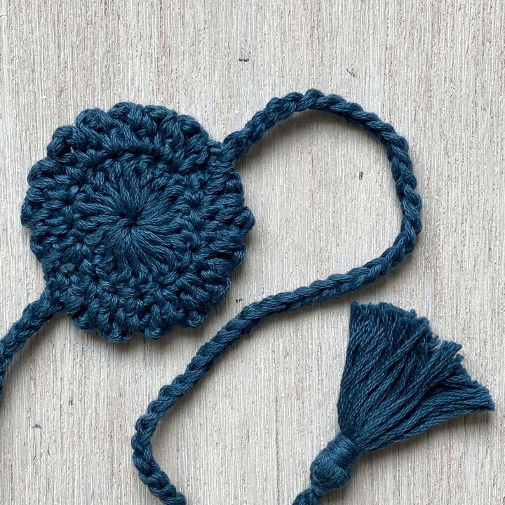 Handcrafted Crochet Folk Art Mandala Rakhi With Rice, Roli, Haldi