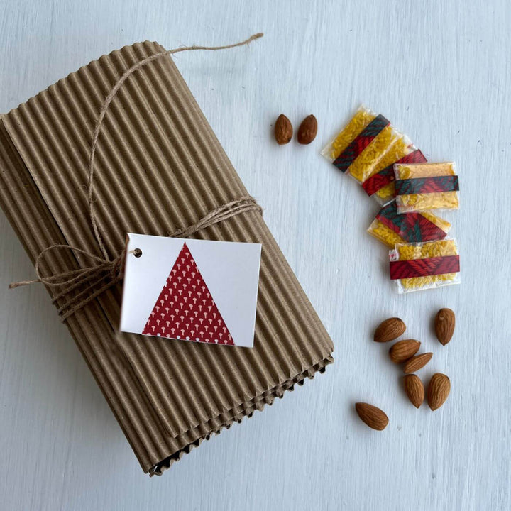Handcrafted Crochet Folk Art Rakhi Hamper With Rice Roli Haldi - Gift Wrap with Accessories