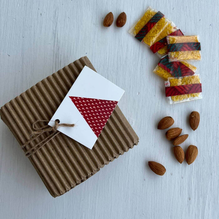Handcrafted Folk Art Rakhi Hamper For Young Adults With Rice, Roli, Haldi