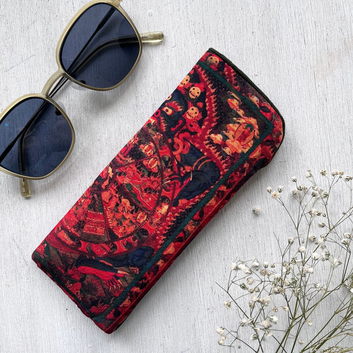 Hand-Painted Bhava Chakra Design Canvas Sunglass Cover