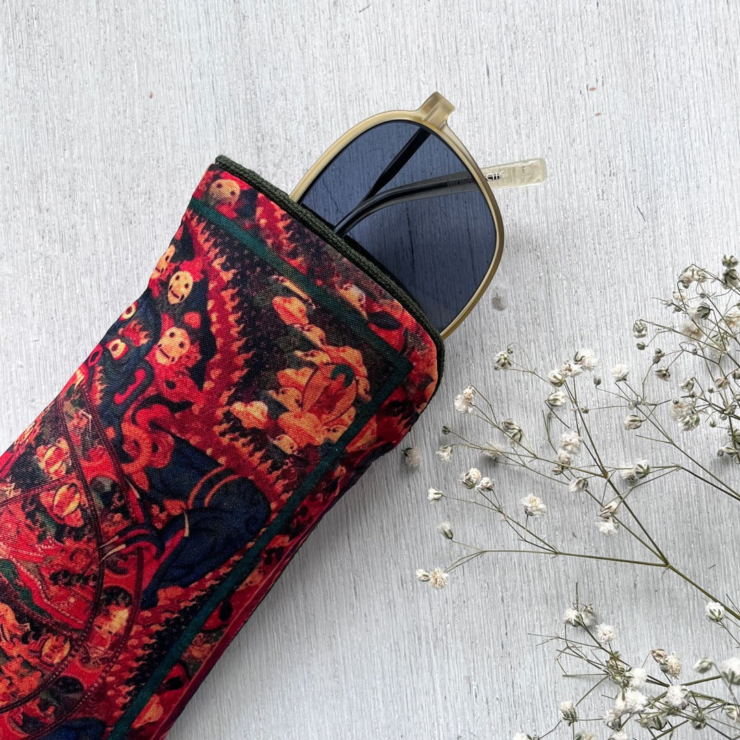 Hand-Painted Bhava Chakra Design Canvas Sunglass Cover