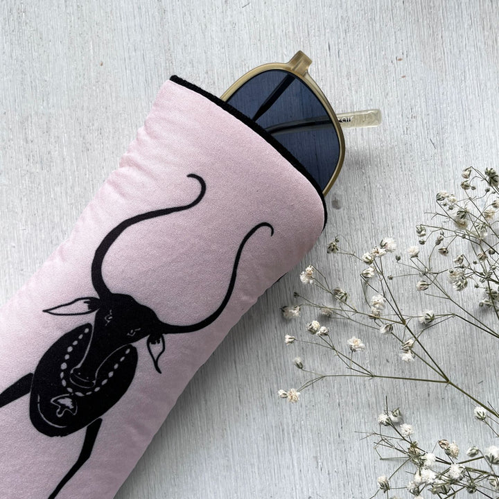 Hand-Painted Murai Cow Design Canvas Sunglass Cover