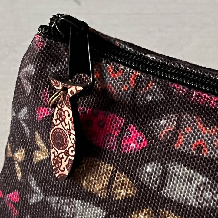 Hand-Painted Ajrakh Fish Design Canvas Pouch