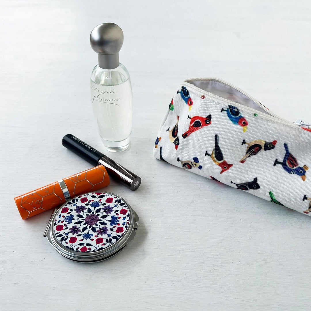 Hand-Painted Varanasi Fish Design Canvas Pouch