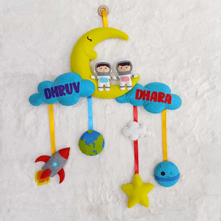 Handcrafted Personalized Moon & Astronaut Felt Bunting for Kids