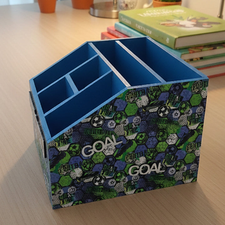 Blue Football Personalized Handmade Stationary Box