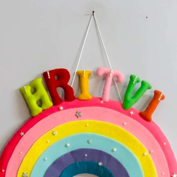 Personalized Handmade Unicorn & Rainbow Theme Felt Kids Name Plate