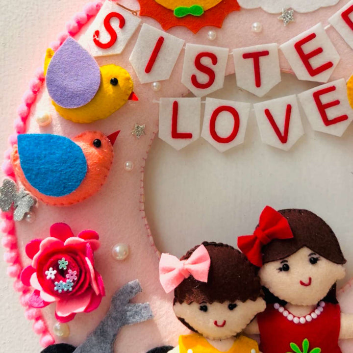 Personalized Handmade Sun & Birds Theme Felt Kids Name Plate