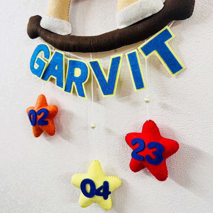 Personalized Handmade Horse Theme Felt Kids Name Plate With Date of Birth