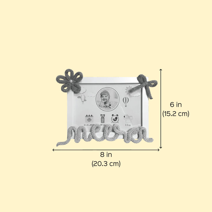 Photo Personalized Knitted Wire Birth Detail Frame