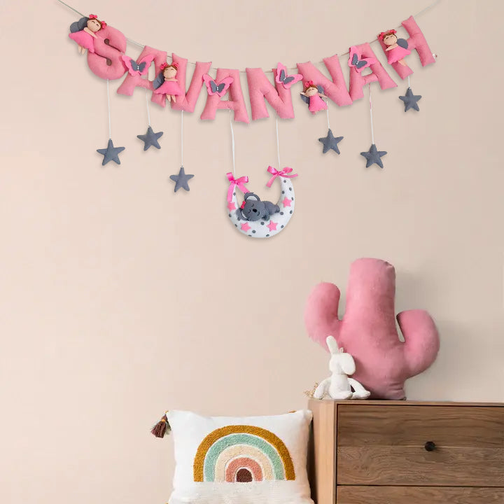 Handcrafted Personalized Fairy Themed Bunting For Kids