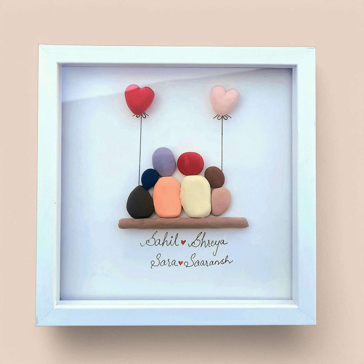 Personalized Pebble Art Family Theme Clay Decorative Plaque