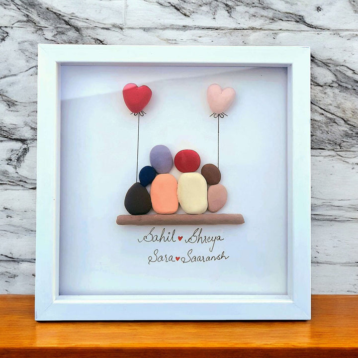 Personalized Pebble Art Family Theme Clay Decorative Plaque