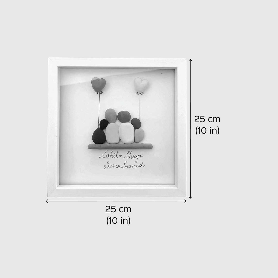 Personalized Pebble Art Family Theme Clay Decorative Plaque