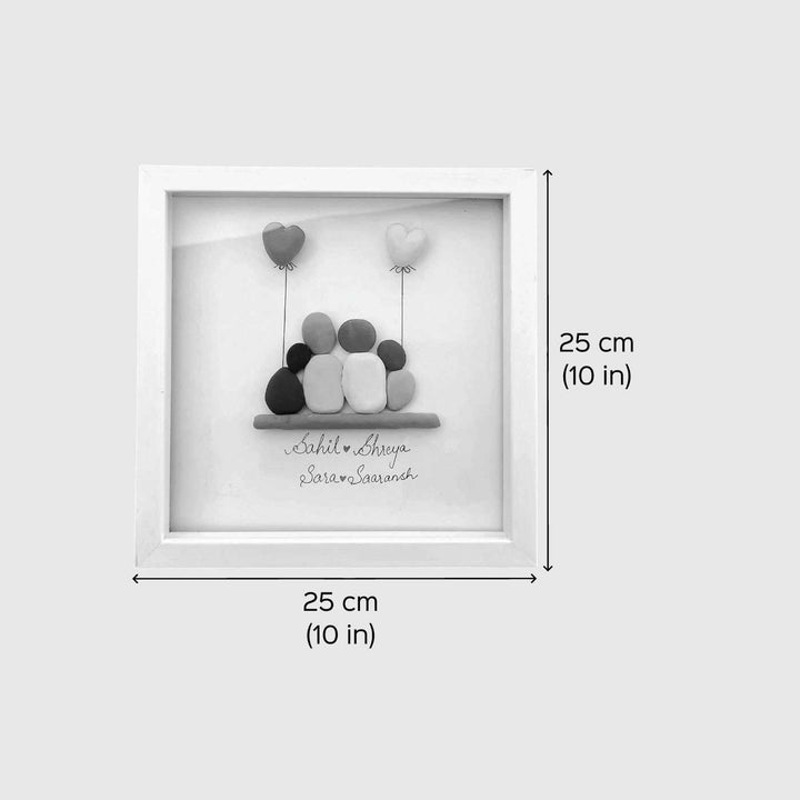 Personalized Pebble Art Family Theme Clay Decorative Plaque