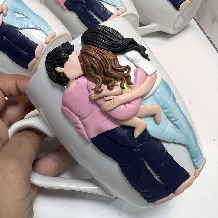 Customized Family Ties Theme Polymer Clay & Ceramic Mug For Parents | 310 ml