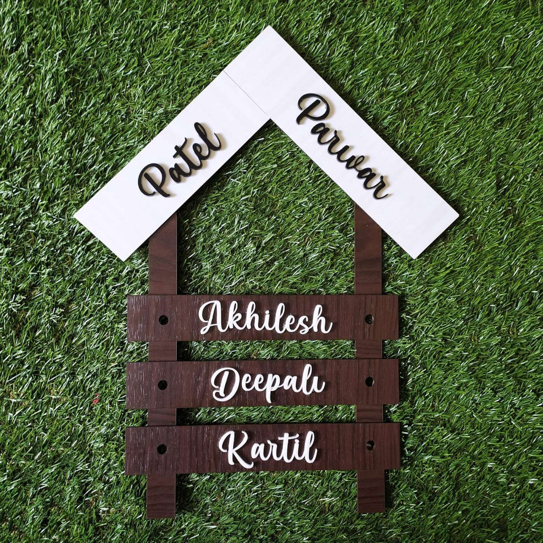 Personalized Family For Apartment And Bungalow Mdf Wood Name Plate
