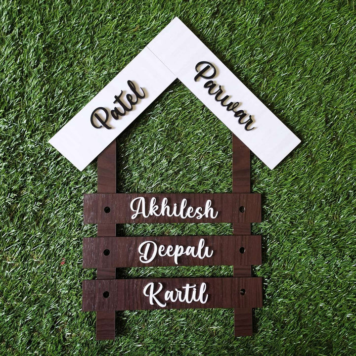 Personalized Family For Apartment And Bungalow Mdf Wood Name Plate