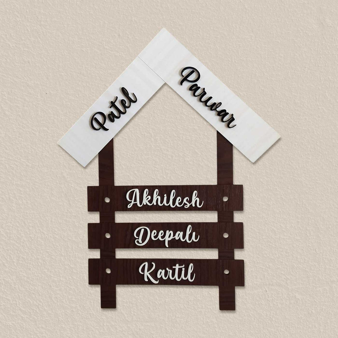 Personalized Family For Apartment And Bungalow Mdf Wood Name Plate