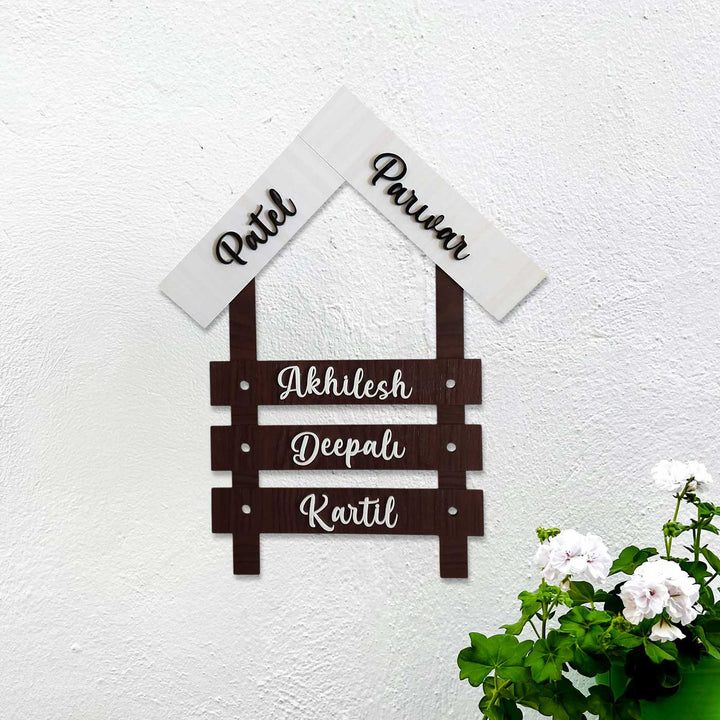 Personalized Family For Apartment And Bungalow Mdf Wood Name Plate