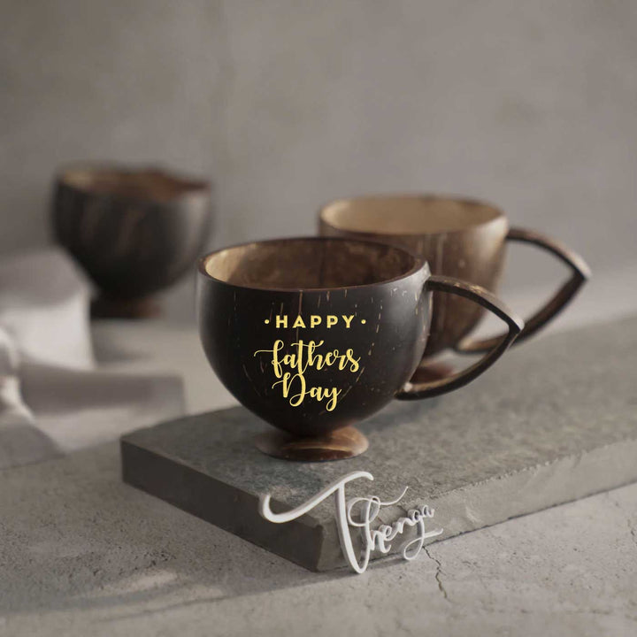 Personalized Handmade Coconut Cup for Beverages - Set of 2
