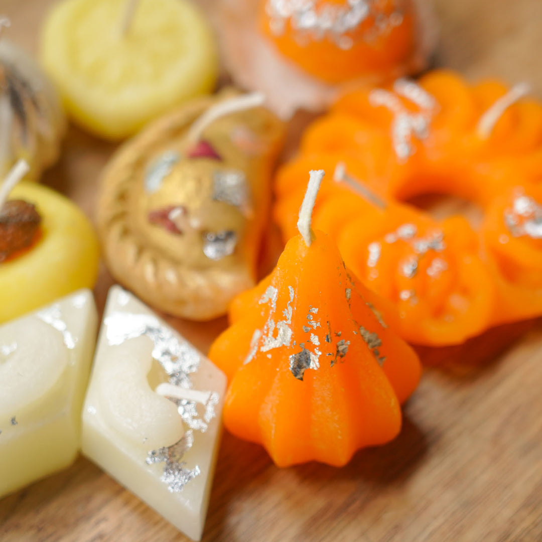 Handmade Mixed Mithai Candles Wax Scented Mithai Candle | Set Of 9