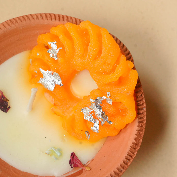 Handmade Imarti With Rabdi Wax Scented Mithai Candle | Set of 2