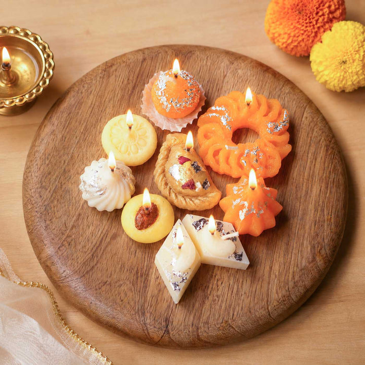 Handmade Mixed Mithai Candles Wax Scented Mithai Candle | Set Of 9