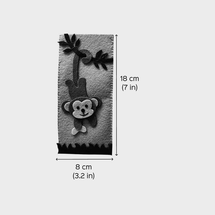 Personalized Cute Monkey Theme Felt Pencil Pouch