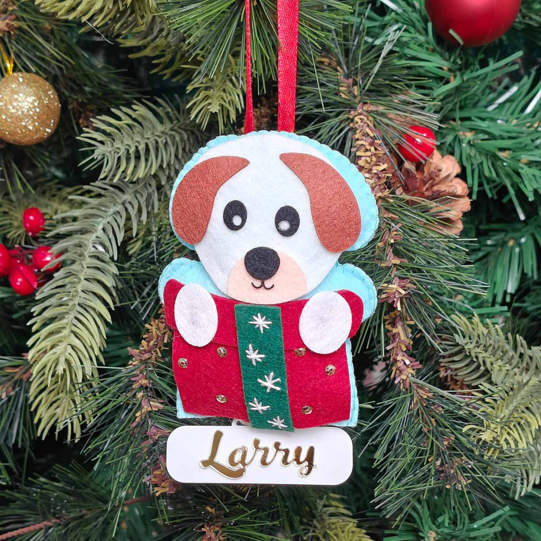 Personalized Handmade Festive Paw Buddy Felt Ornament