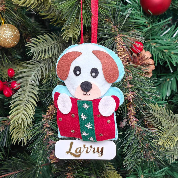 Personalized Handmade Festive Paw Buddy Felt Ornament