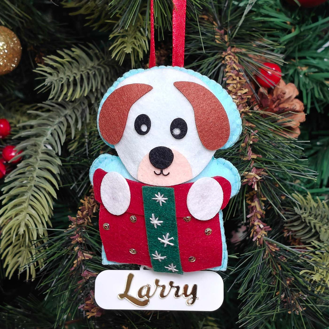 Personalized Handmade Festive Paw Buddy Felt Ornament