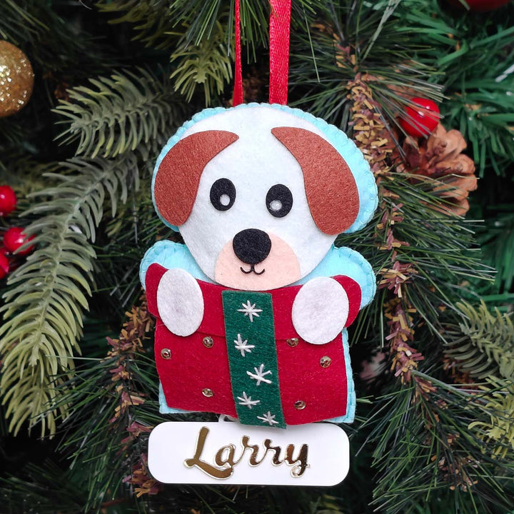 Personalized Handmade Festive Paw Buddy Felt Ornament