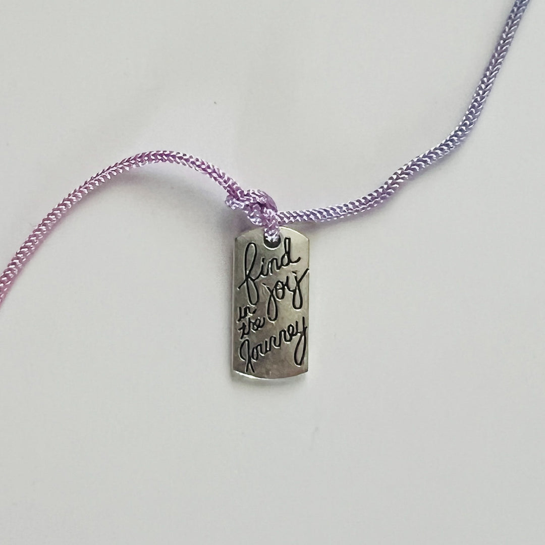 Engraved "Find Joy in the Journey" Quote Metal Charm Rakhi With Roli Chawal for Brother