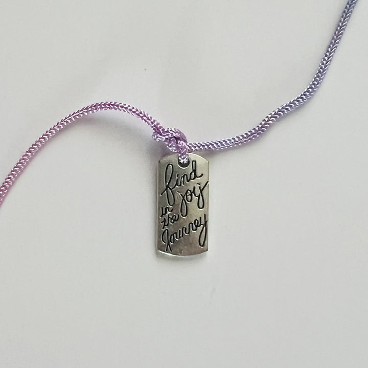 Engraved "Find Joy in the Journey" Quote Metal Charm Rakhi With Roli Chawal for Brother