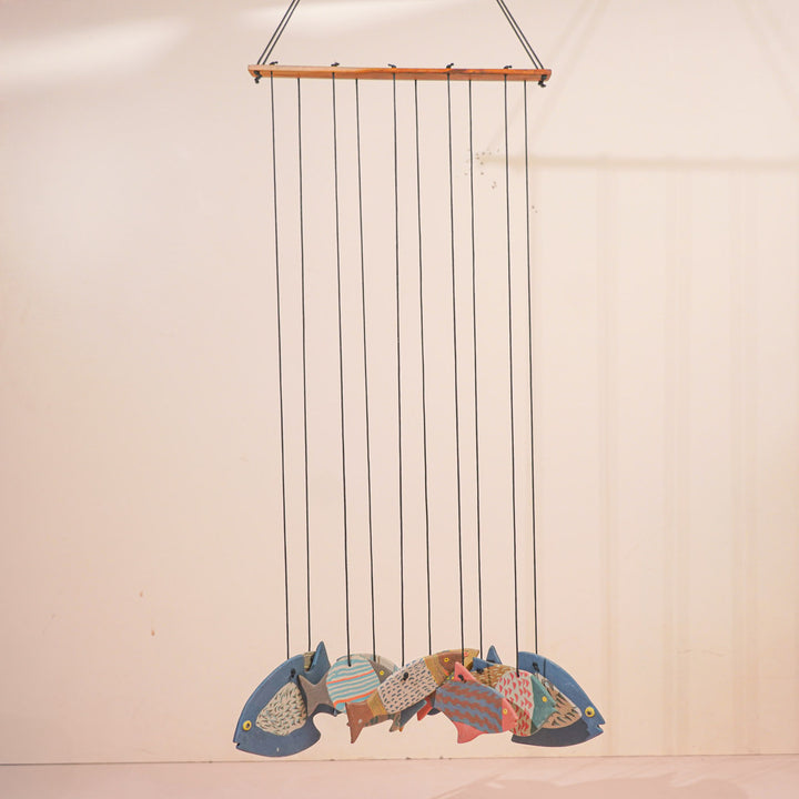 Handmade Nerikomi Ceramic Multicolour Fish Windchime