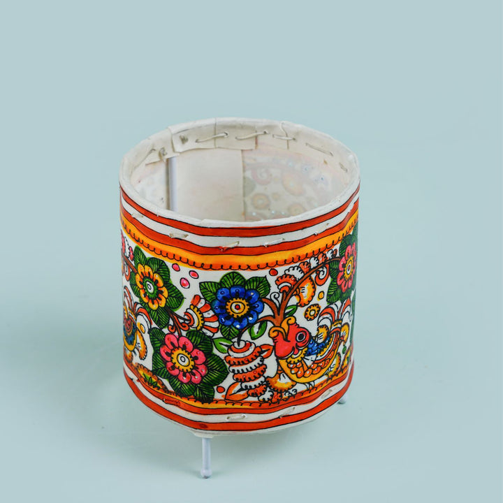 Hand Painted Tholu Bommalata Small Tabletop Lamp | 5 inches