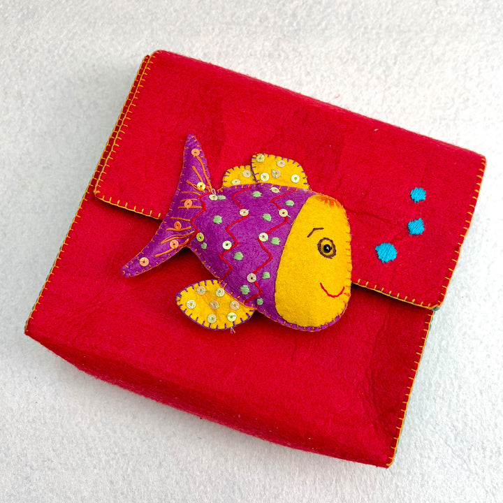 Handmade Red Fish Sling Bag for Kids | 3+