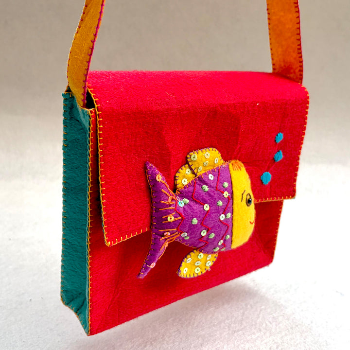 Handmade Red Fish Sling Bag for Kids | 3+