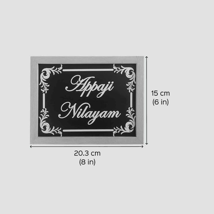 Personalized Floral Glow In Dark Mdf Wood Name Plate
