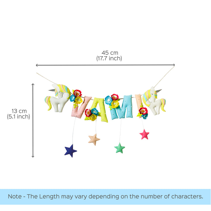 Handcrafted Personalized Floral & Unicorn Themed Bunting For Kids
