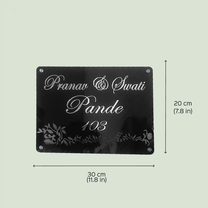 Personalized Handmade Flower Jali Design Acrylic Name Plate