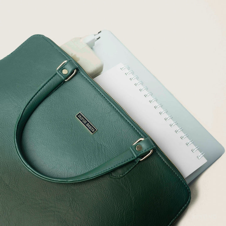 Forest Vegan Leather Laptop Bag
