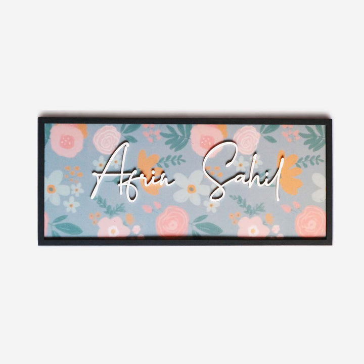 Pastel Rectangular Frame MDF Nameplate