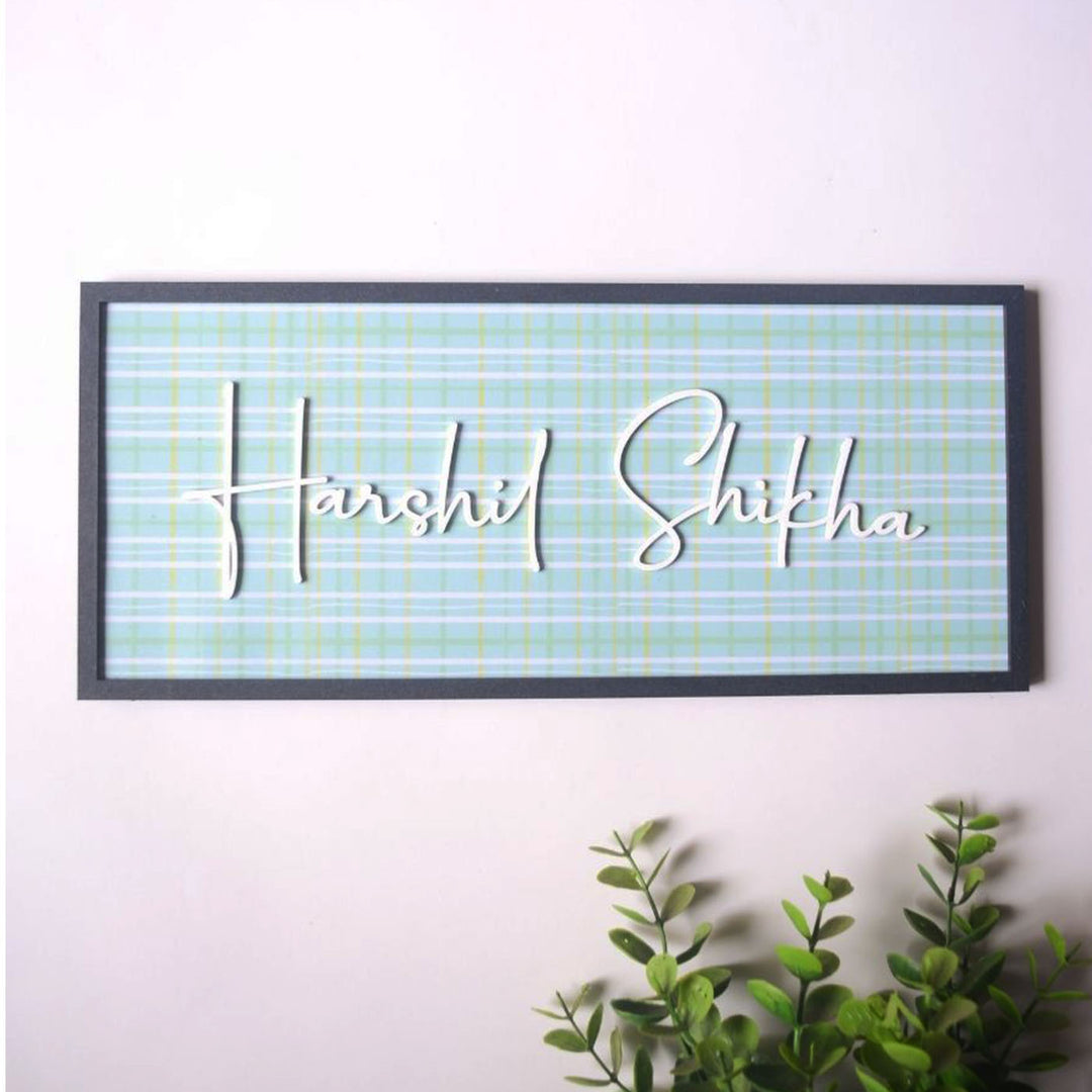 Pastel Rectangular Frame MDF Nameplate