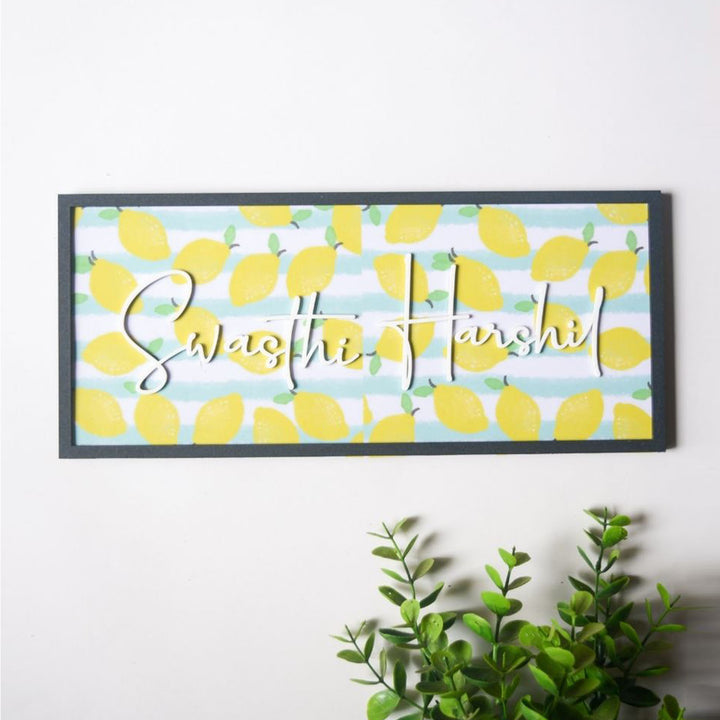 Pastel Rectangular Frame MDF Nameplate