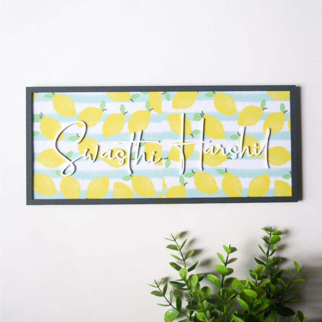 Pastel Rectangular Frame MDF Nameplate