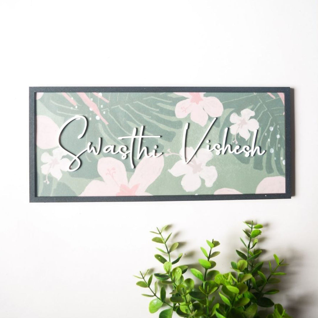 Pastel Rectangular Frame MDF Nameplate