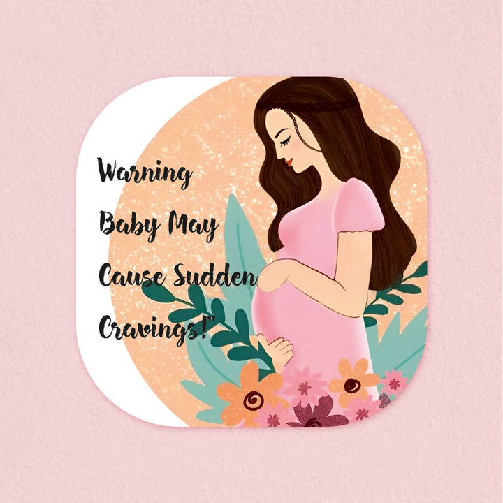 Hand-Painted Cravings Theme MDF Wood Fridge Magnet For Mom To Be